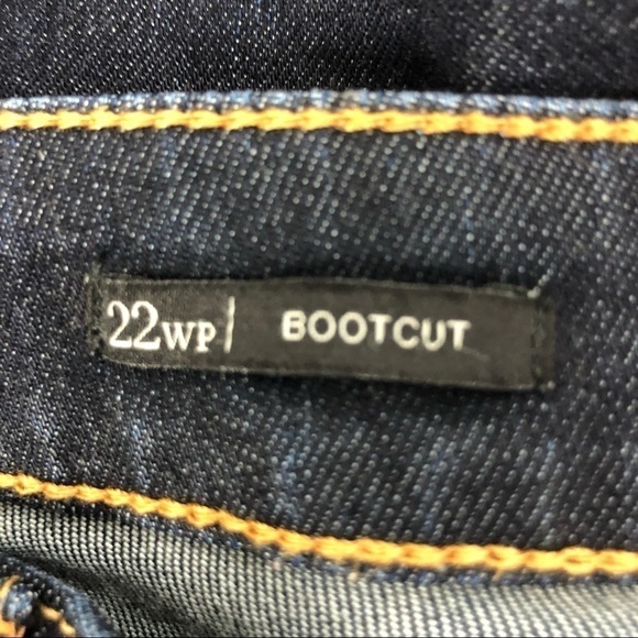 TALBOTS Women’s Blue Jeans Size 22WP Dark Wash Bootcut Stretch Distressed - Picture 8 of 10